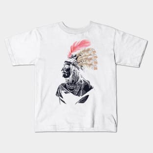 Red indian native vintage Kids T-Shirt